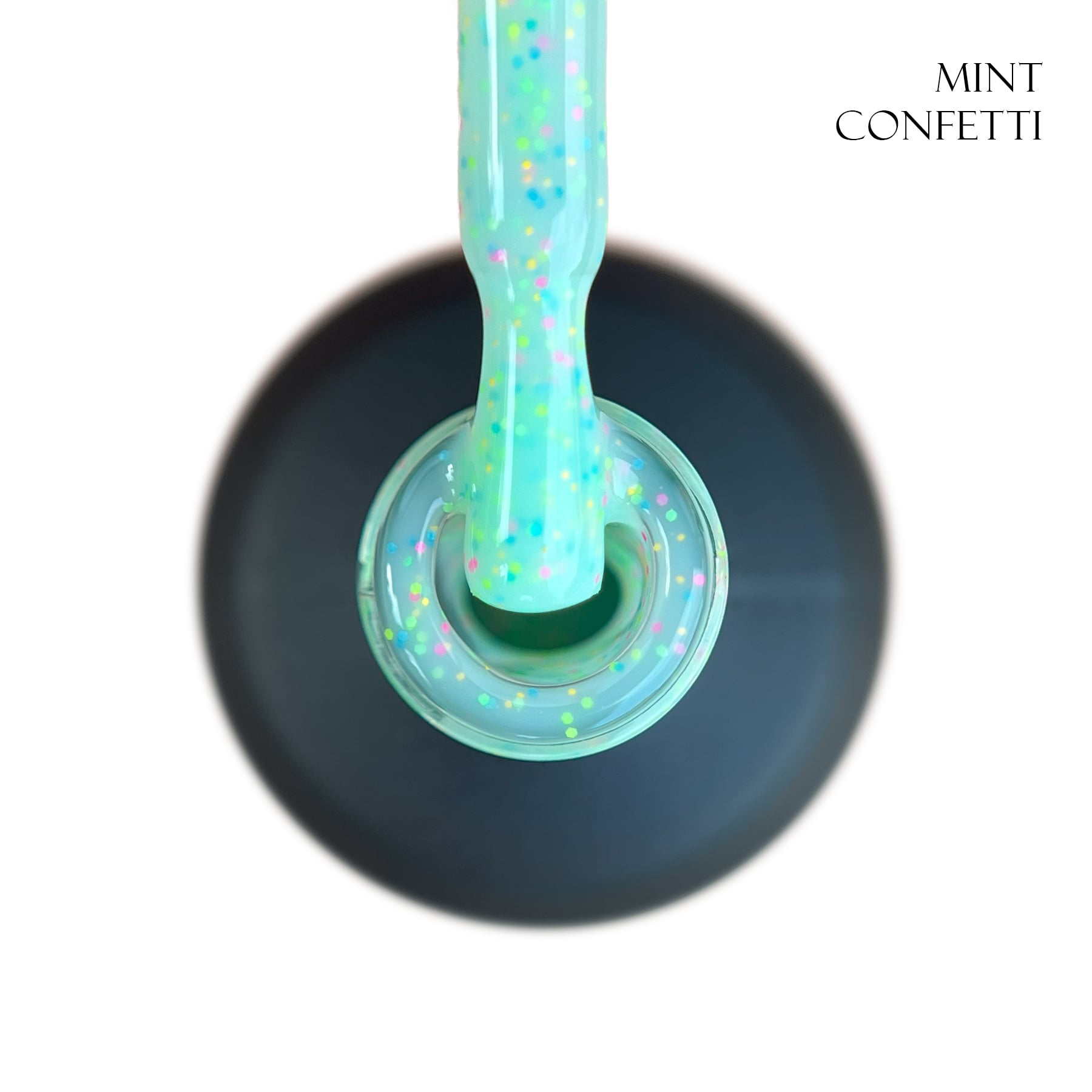 База для гель-лаку GLOSS Yogurt Base Mint Confetti, 15 мл (м'ятний з кольоровим конфетті)